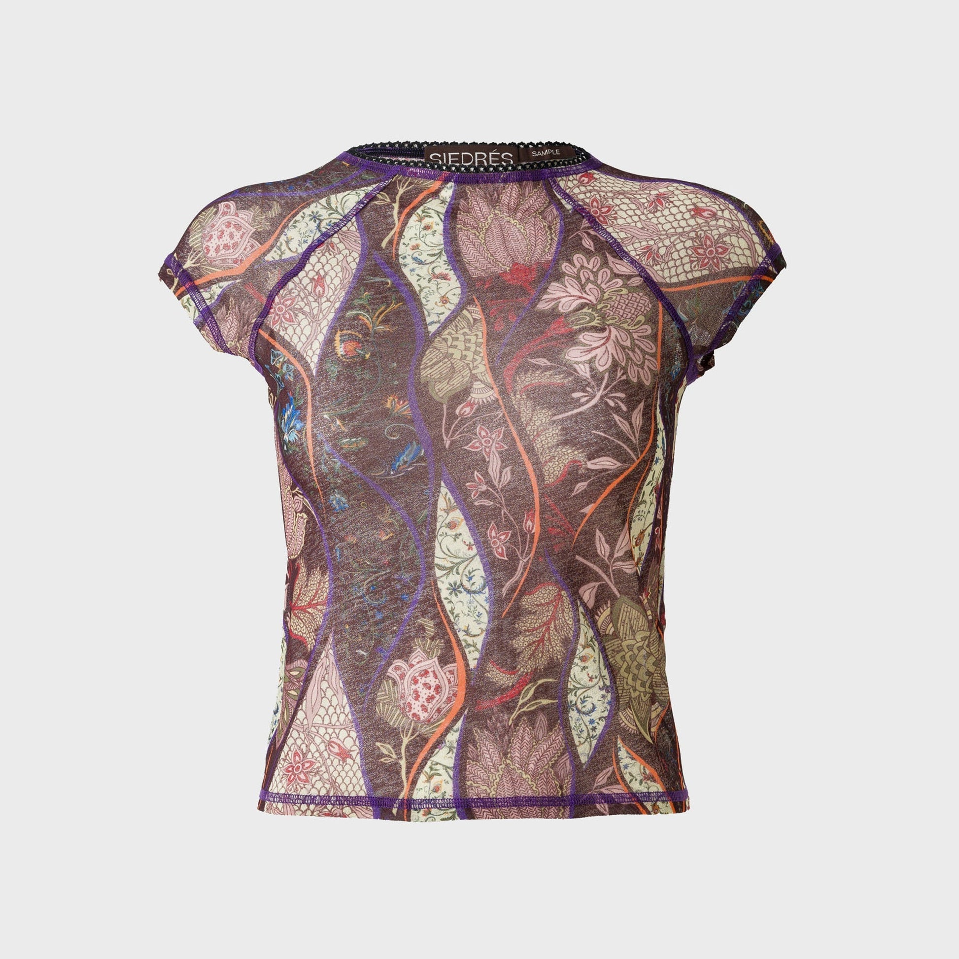 Women Kith Siedres Printed Mesh Semi-Sheer Top - Multi