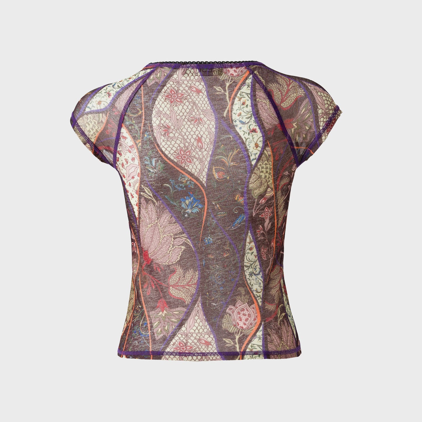 Women Kith Siedres Printed Mesh Semi-Sheer Top - Multi