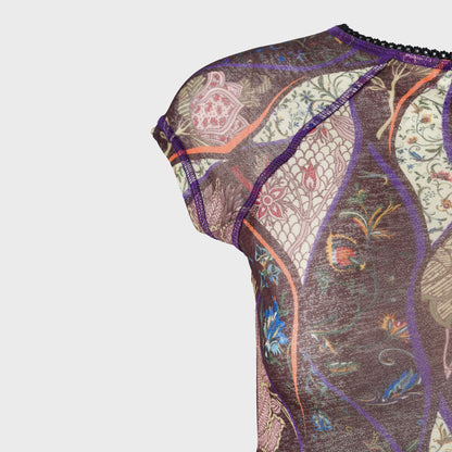 Women Kith Siedres Printed Mesh Semi-Sheer Top - Multi