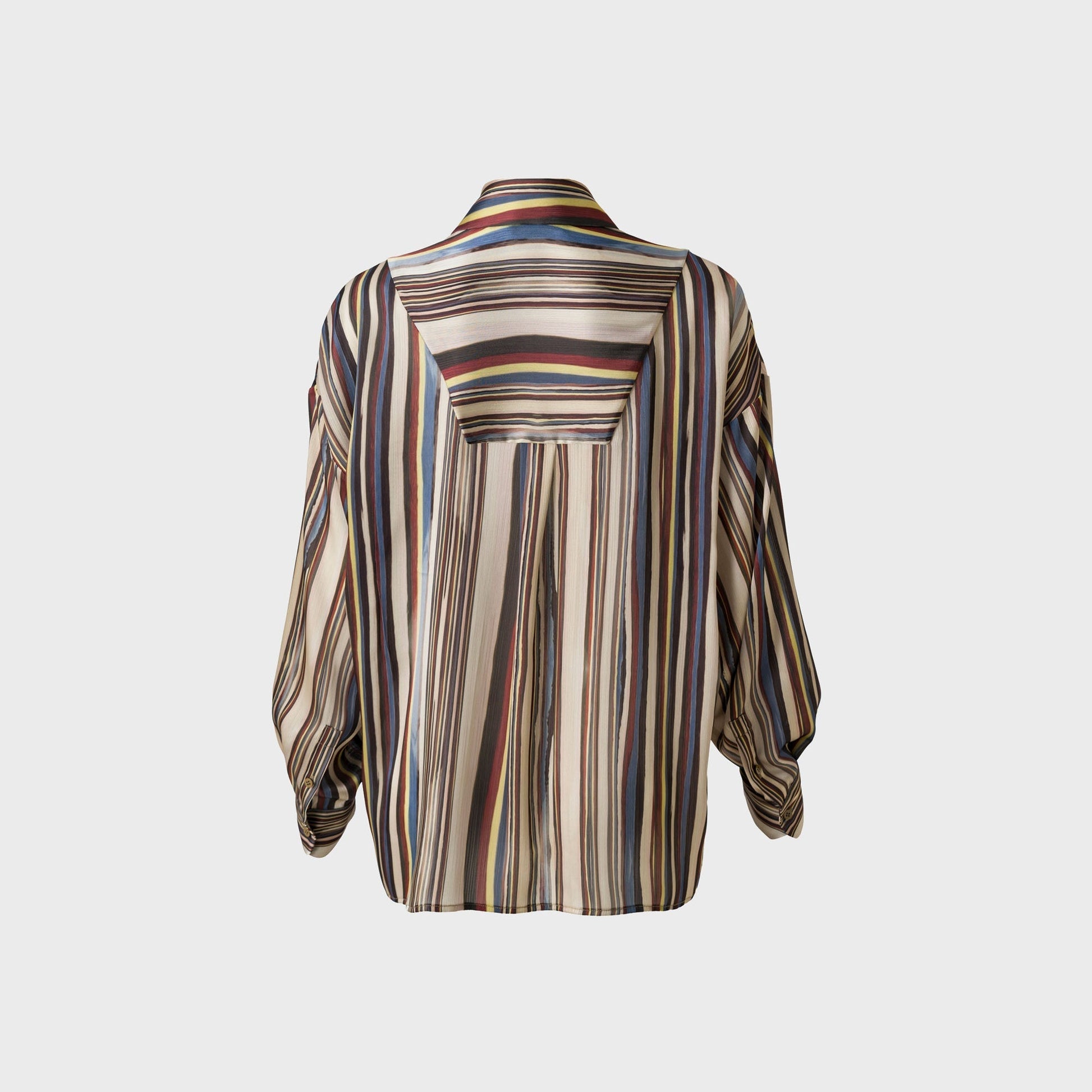Women Kith Siedres Oversized Satin Shirt with Front Pockets - Multi