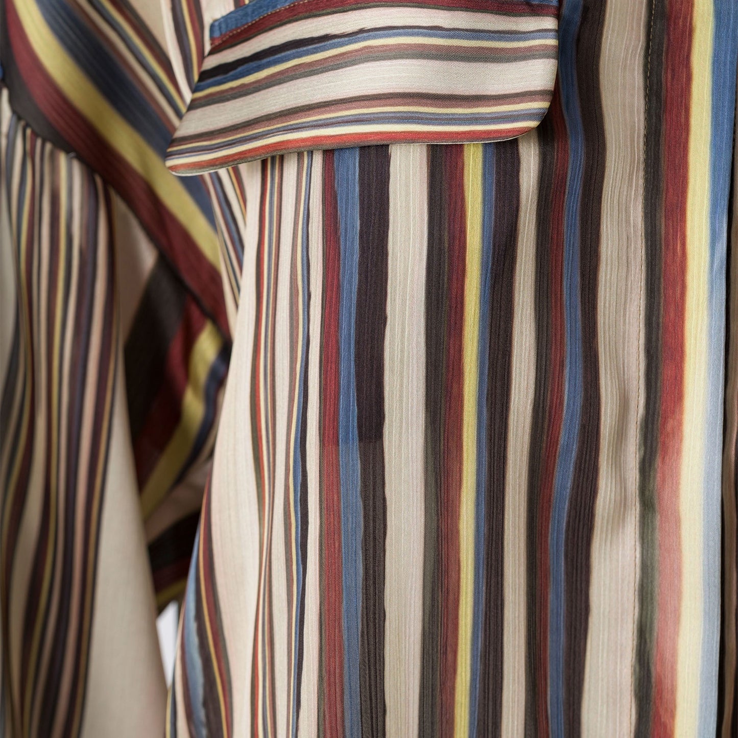 Women Kith Siedres Oversized Satin Shirt with Front Pockets - Multi