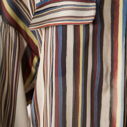 Women Kith Siedres Oversized Satin Shirt with Front Pockets - Multi