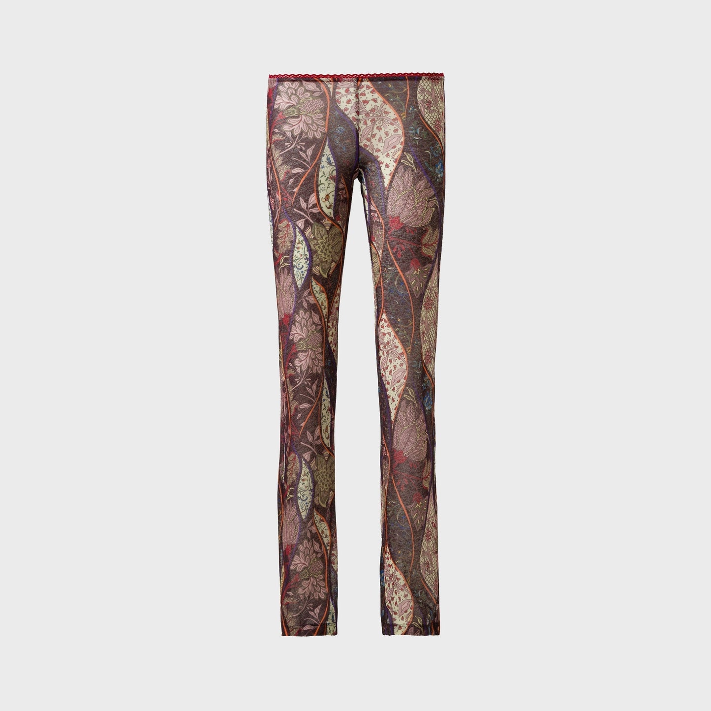 Women Kith Siedres Printed Mesh Semi-Sheer Flare Pants - Multi