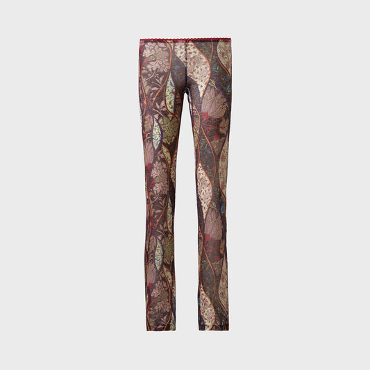 Women Kith Siedres Printed Mesh Semi-Sheer Flare Pants - Multi