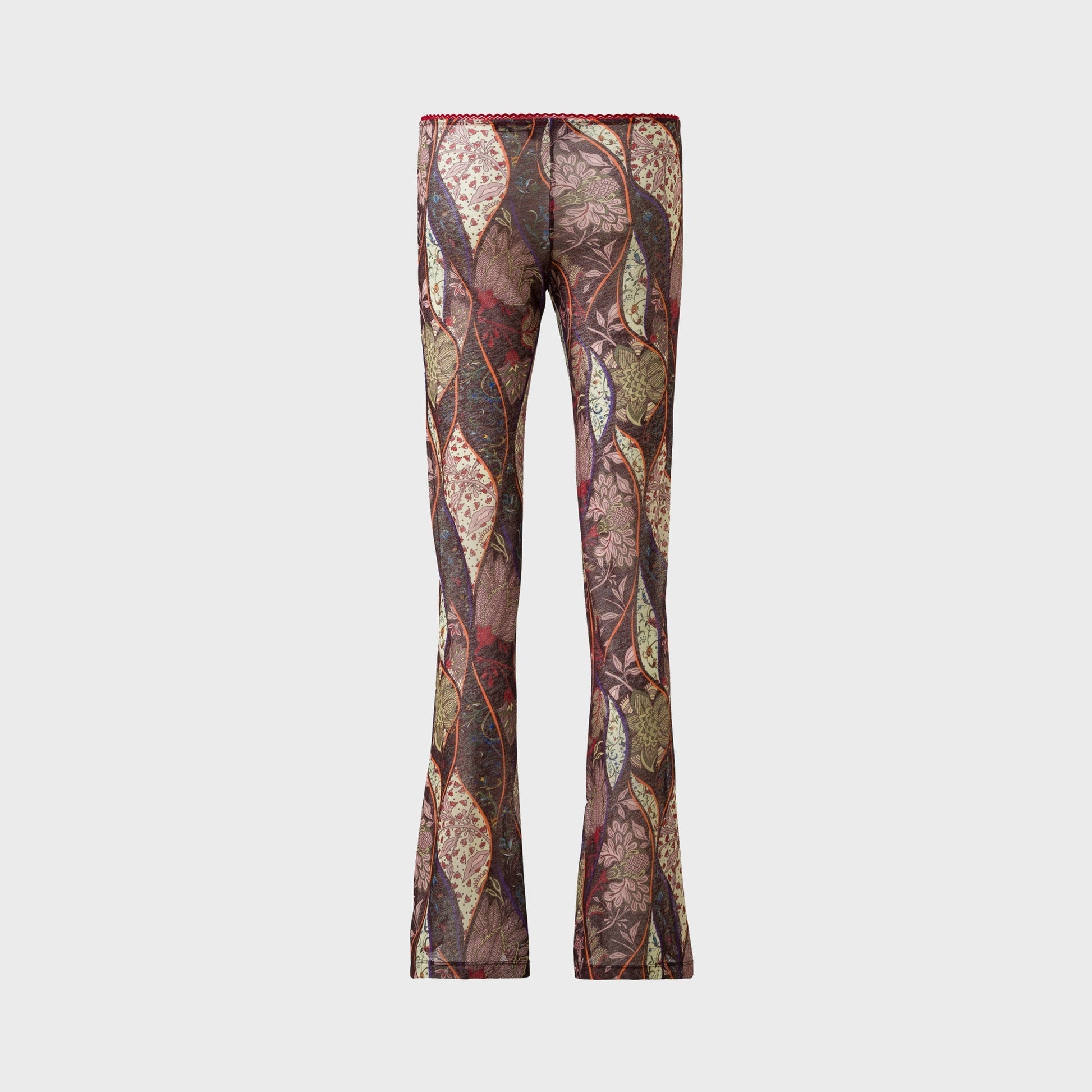 Women Kith Siedres Printed Mesh Semi-Sheer Flare Pants - Multi