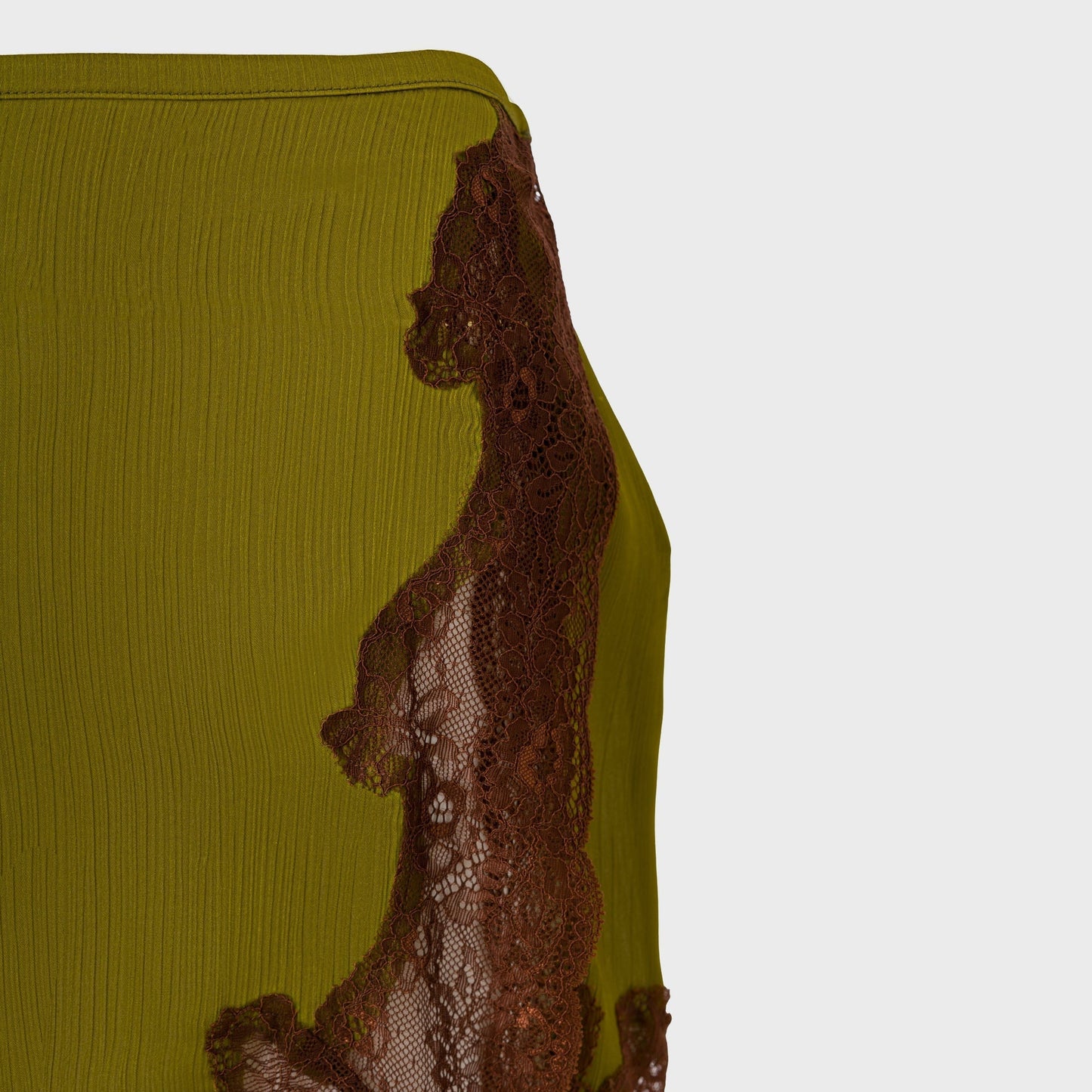 Women Kith Siedres Lace-Trimmed Satin Mini Skirt - Khaki