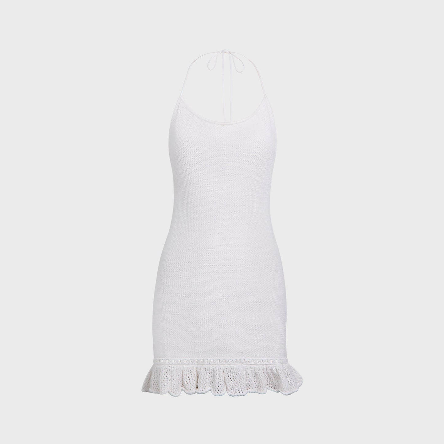 Women Kith Crochet Halter Mini Dress - White