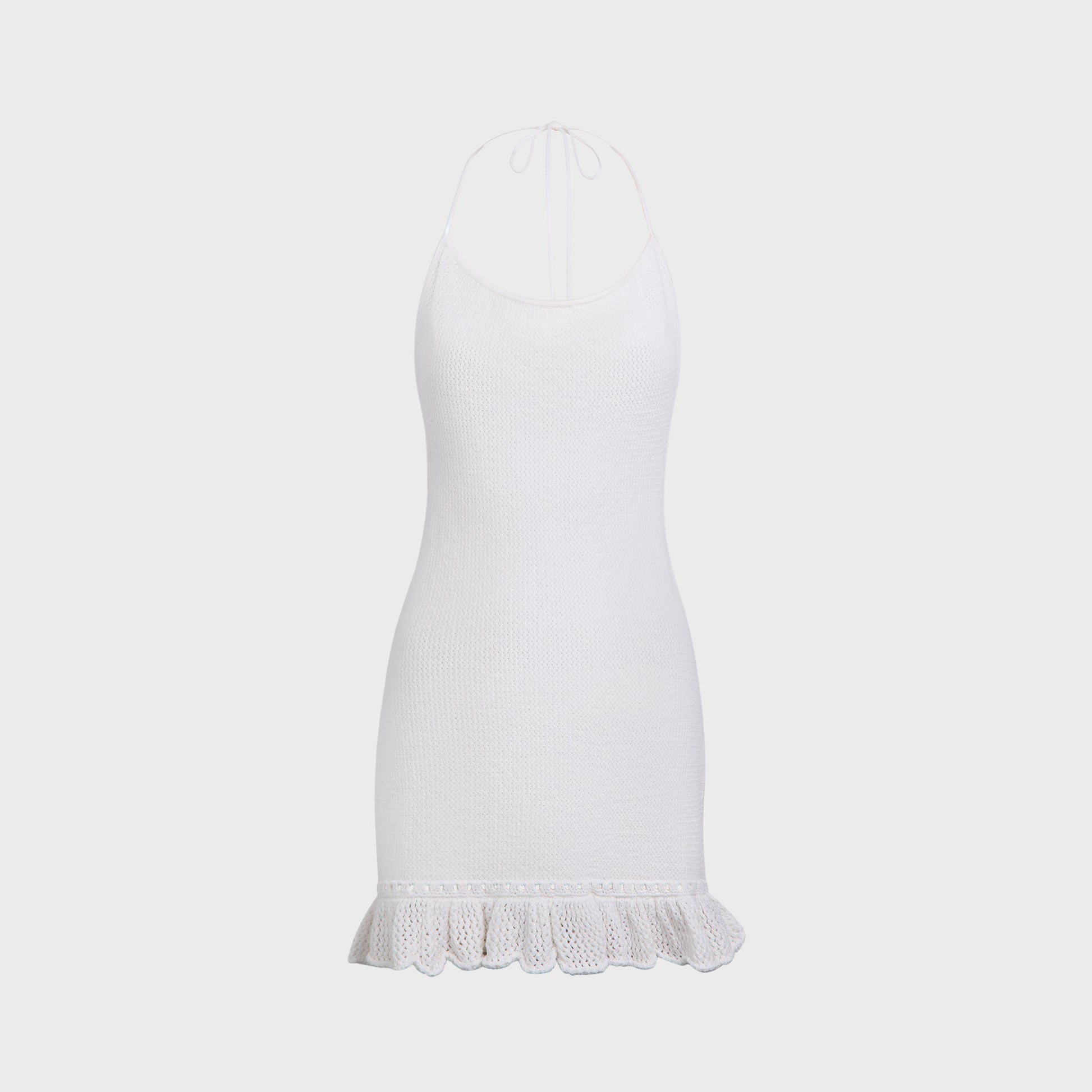 Women Kith Crochet Halter Mini Dress - White